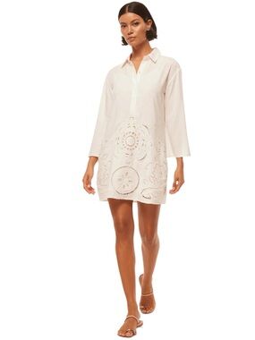 MISA LA Matias Dress NWT White Ivory Embroidered Eyelet Coverup Resort Size S